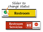 Restroom SmartSliders™ Door Signs - In Use/Vacant, SKU - SE-2488