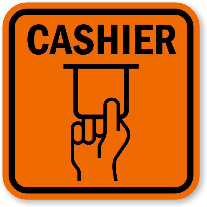 Cashier Sign ATM Banking Sign Fast Shipping SKU K 0016