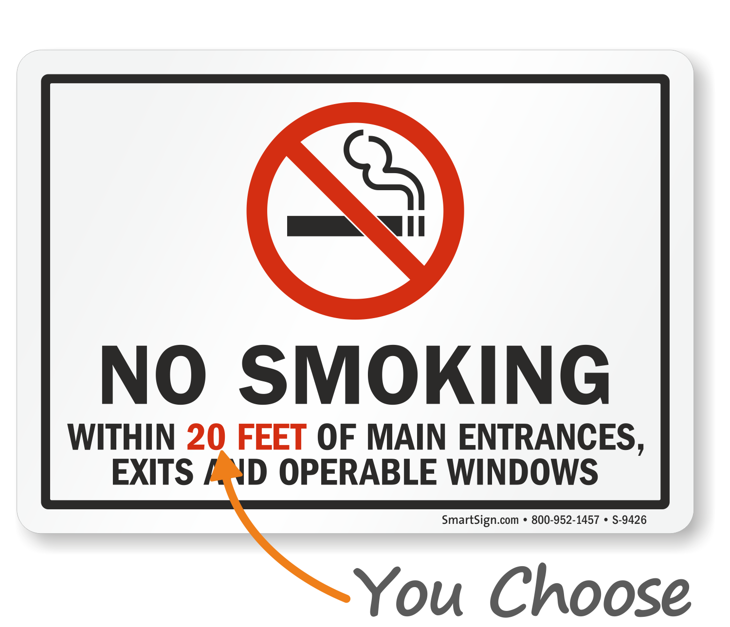 Free Printable No Smoking Within 25 Feet Signs