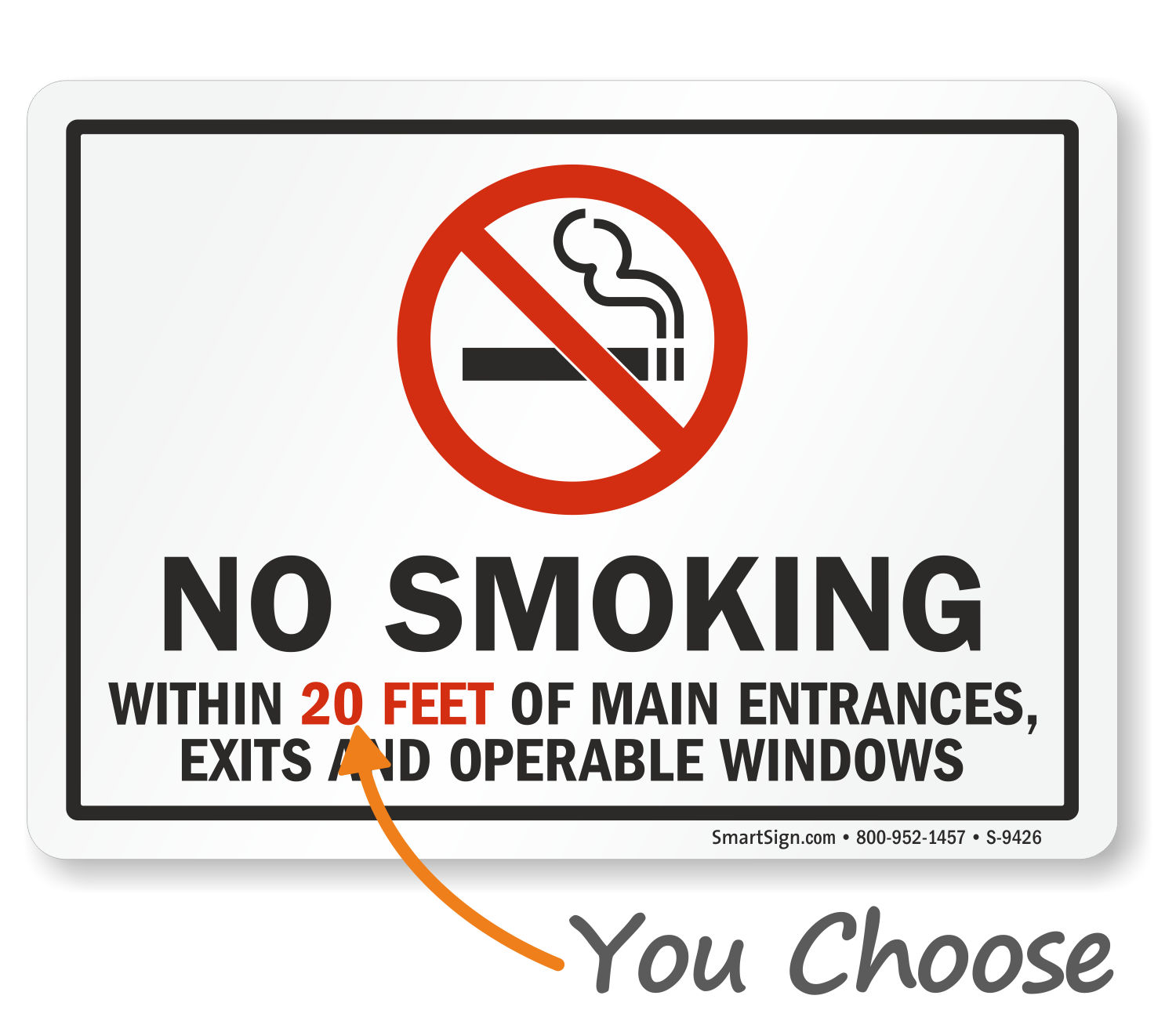 No Smoking Within 25 Feet Signs