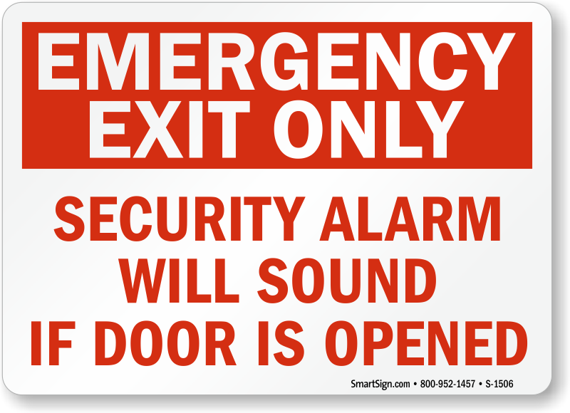 Emergency Exit Only Security Alarm Signs Fire And Emergency Signs Sku