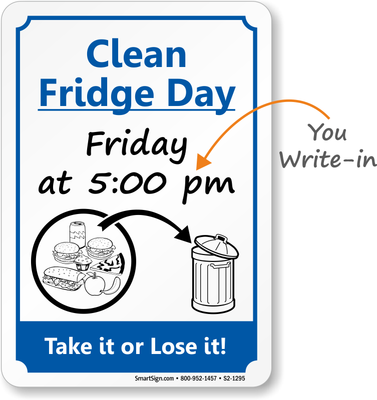 Clean Refrigerator Signs