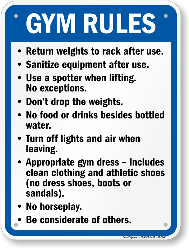 Gym Rules Fitness Center Sign | Quick Delivery, SKU: S2-0045