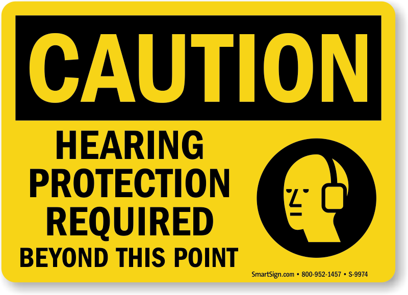 Hearing Protection Required Beyond Point Sign With Graphic Sku S 9974 Mysafetysign Com Osha Hearing Conservation Program Template