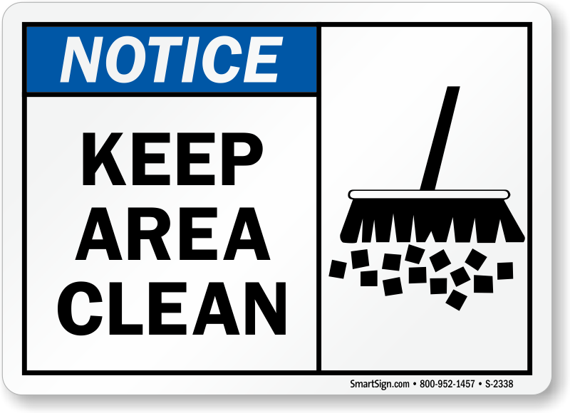 keep it clean sign