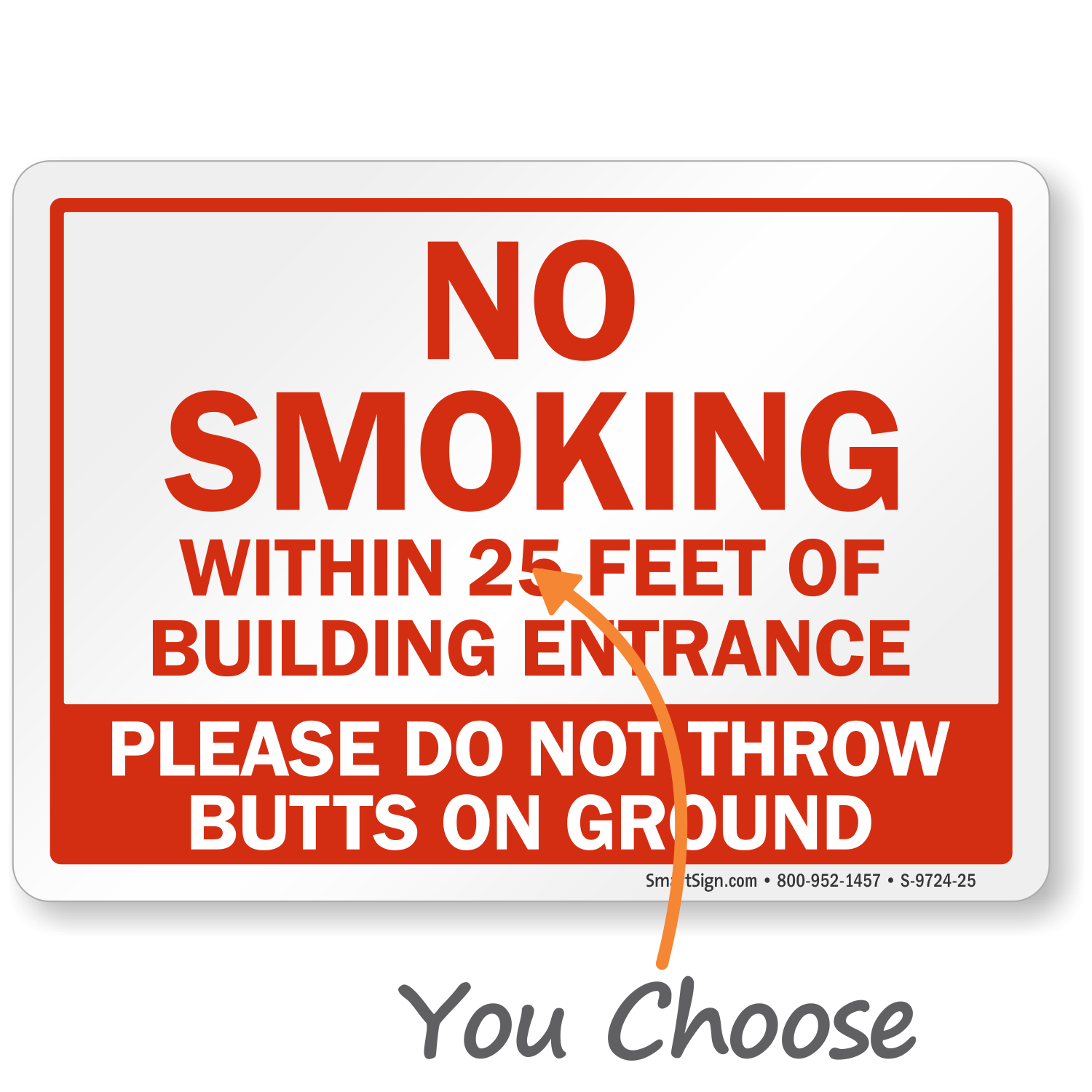 No Smoking Within 25 Feet Signs