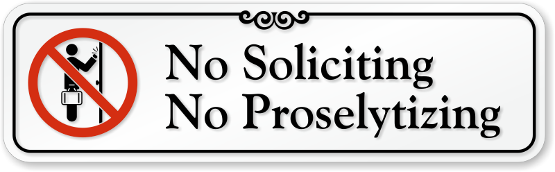 no-soliciting-no-proselytizing-with-symbol-showcase-sign-sku-se-6739
