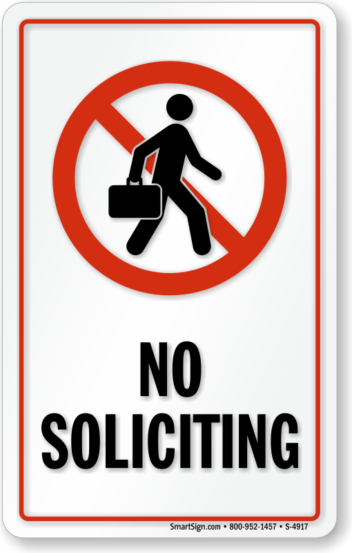 No Soliciting Window Decals, No Soliciting Signs, SKU S4917