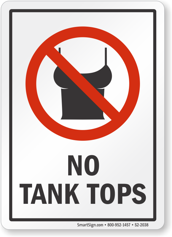 no shirt sign