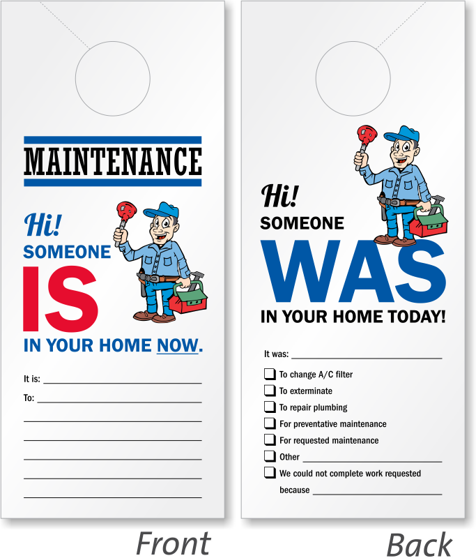 Maintenance Door Tags Loran