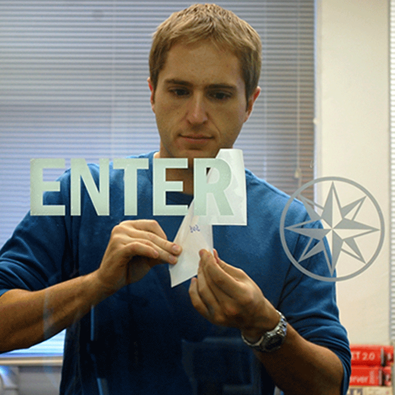 ENTER Die Cut Glass Door Label Glass Window Decal, SKU LB1694