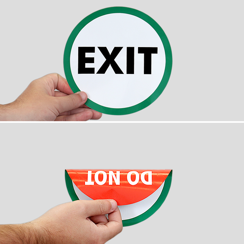 Do Not Enter (with red bar) TwoSided Door Decals Signs, Do Not Enter