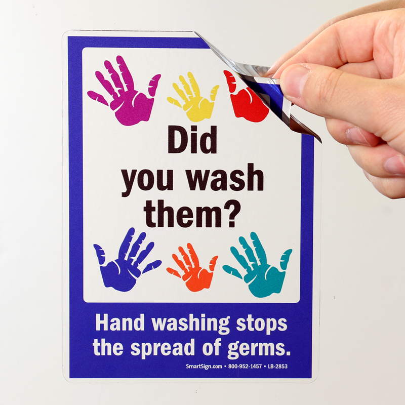 Hand Washing Stops The Spread Of Germs Mirror Decal Sku Lb