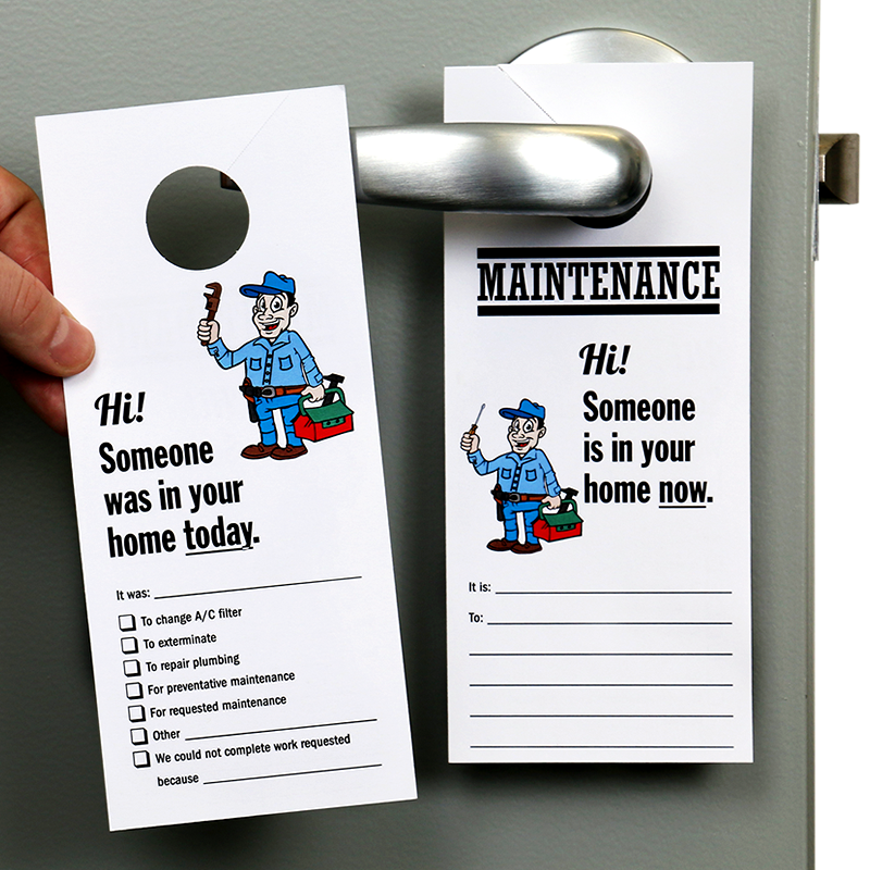 someone-in-home-now-door-hanger-maintenance-personnel-symbol-signs
