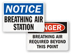 Breathing Air Station Signs