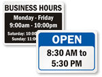 Business Hours Signs