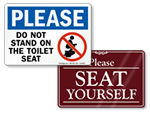 Toilet Seat Signs