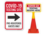 Coronavirus Testing Center Signs