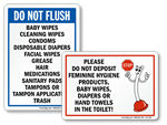 Do Not Flush Signs 