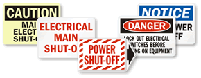 Electric Shut Off Signs