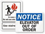 Elevator Safety Signs