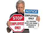 Employee Entrance Only Signs