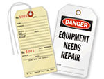 Equipment Needs Repair Tags