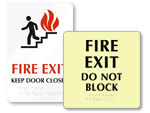 Braille In Case of Fire Use Stair Signs