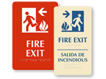 Braille Fire Exit Signs