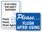 Flush After Using Signs