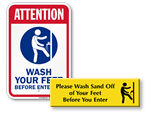 Wash Your Feet Signs