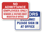 Front Office Visitor Signs