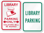 Library Parking Signs