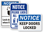 Lock Door Signs