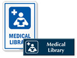 Medical Library Signs