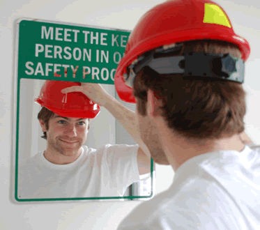 Mirror Message Signs - Safety Messages printed right on a Mirror!