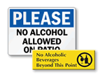 No Alcohol Signs
