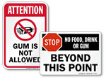 No Chewing Gum Signs