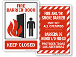 Smoke Barrier Signs