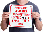 Sprinkler Shut-Off Signs