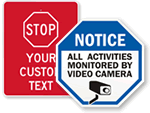 STOP – CCTV Monitored Signs