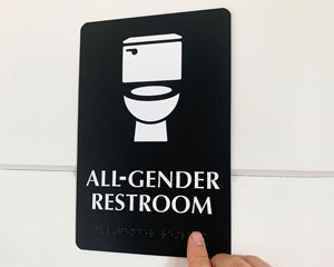 All-gender restroom sign