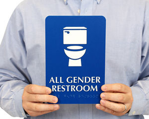 All gender restroom sign