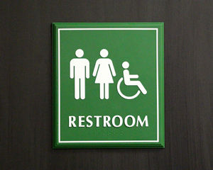 Azteca Bathroom Signs