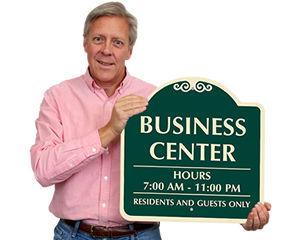 Business hours signs