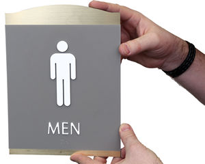 Men’s restroom sighn with braille