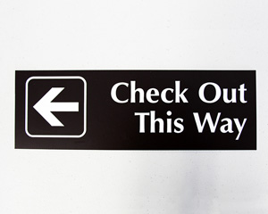 Check Out Directional Sign