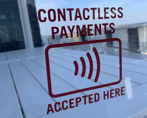 Contactless Payments Accepted Here Window Decal