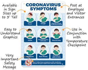 Corona Virus Symptom Signage