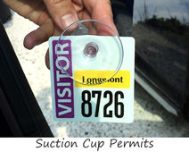 Custom parking permit with suction cup